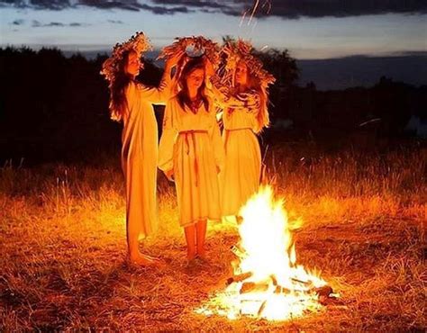 Wiccan summer solstice bonfire